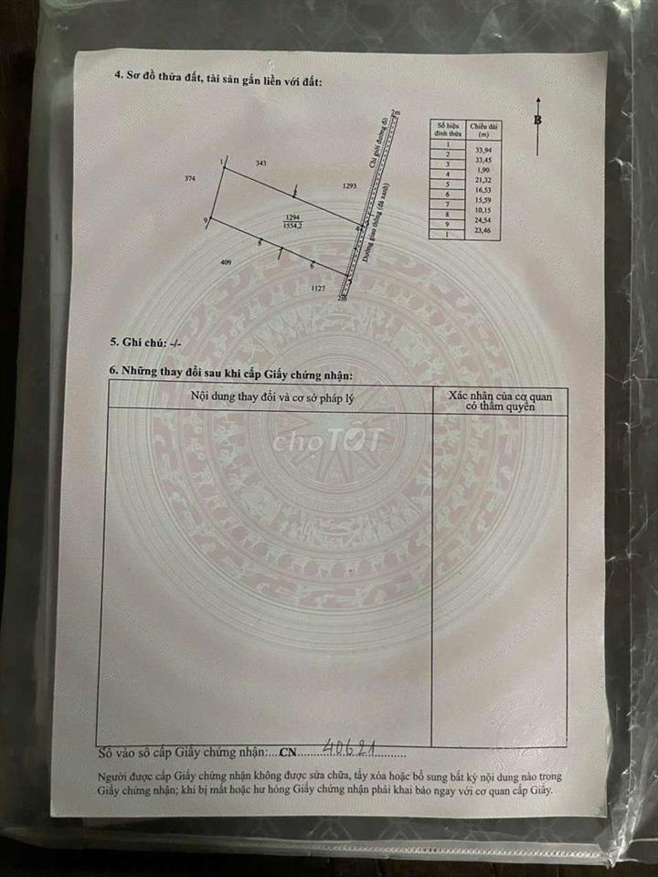 đất nông nghiệp (tại xã phước hậu củ)