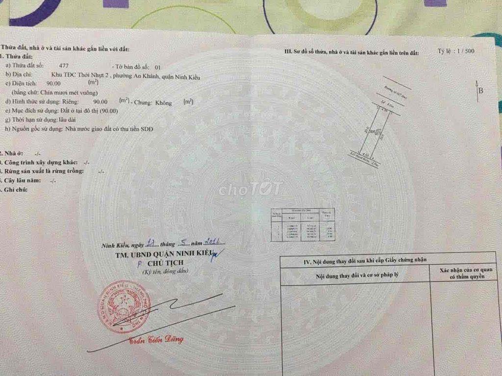 NHÀ TRỌ BÁN ĐƯỜNG SỐ 6 KDC THỚI NHỰT 2