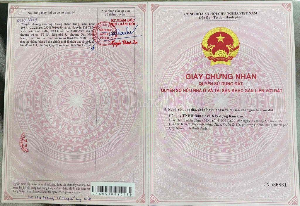 Nhà mặt tiền trung tâm Quy Nhơn, sổ hồng chính chủ