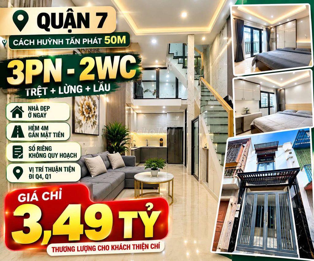 Chính chủ bán nhà Huỳnh Tấn Phát Q7 – 3PN – cách MT 50m – 3,49 tỷ TL