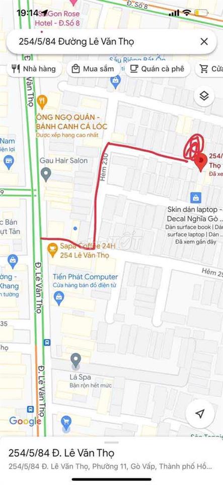 CHO THUÊ NHÀ 254/5/110 LÊ VĂN THỌ P11 GÒ VẤP TPHCM