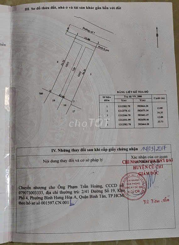 Đất giá tốt - 780Tr/408m2 Xã Tân Thông Hội, Củ Chi