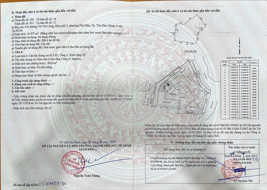 chính chủ - căn 2pn tháp D1 - Safira Khang Điền - full nt.
