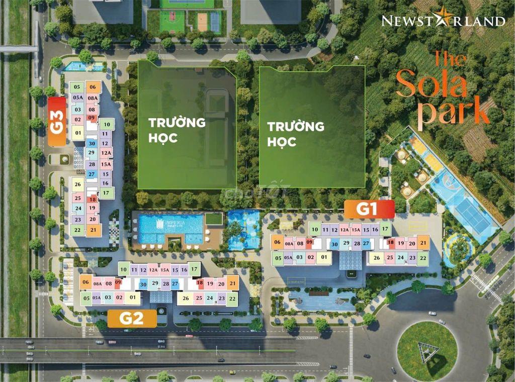 BÁN THE SOLA PARK-VINHOMES SMART CITY-2N2VS-3,45 TỶ K VIEW TÂM LINH