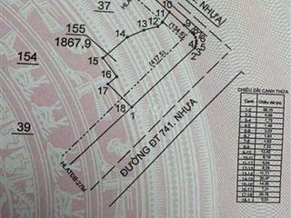 Đất 2 mặt tiền ĐT741 và DH512. Nhựa lớn 2 chiều đối diện cây xăng phướ