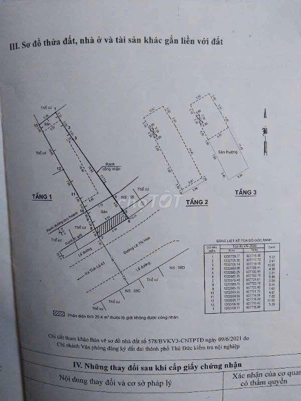 Cần bán nhà mặt tiền đường Lê Thị Hoa, Tam Bình, Thủ Đức, Hcm