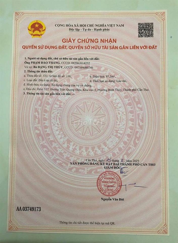 Nhà Đất thổ cư 100% lộ Ôtô 6m giá chỉ 2xtr/1m2