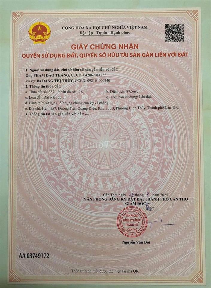Nhà Đất thổ cư 100% lộ Ôtô 6m giá chỉ 2xtr/1m2