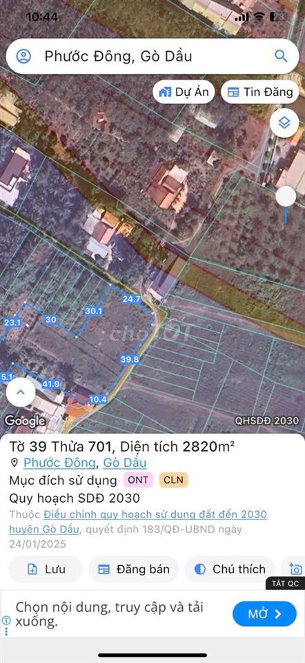 Bán đất thổ cư Phước Tây - Phước Thạnh - Gò Dầu - Tây Ninh (Chính Chủ)