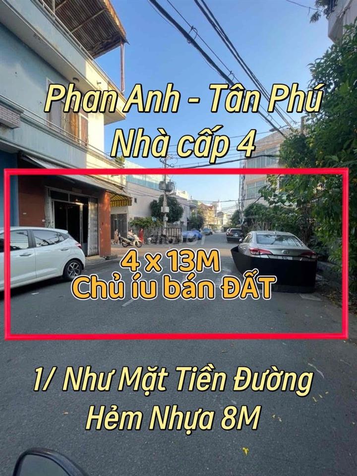 5 TỶ – 4x13M | HẺM NHỰA 8M – 1 XẸC PHAN ANH TÂN PHÚ