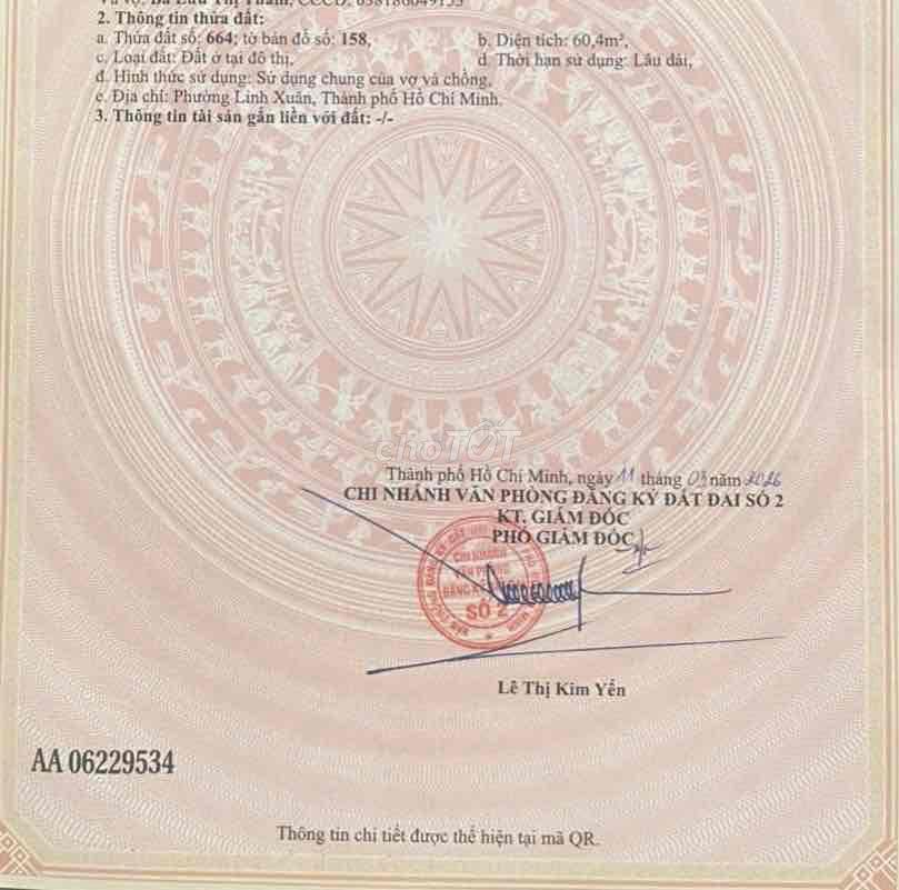 bán lô đất Linh Xuân , Thủ Đức , TPHCM