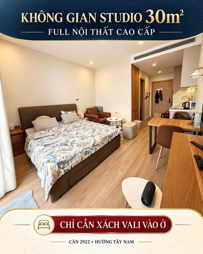 CẦN BÁN NHANH – STUDIO ICON40 TẦNG 29, VIEW VỊNH KHÔNG BỊ CHẮN