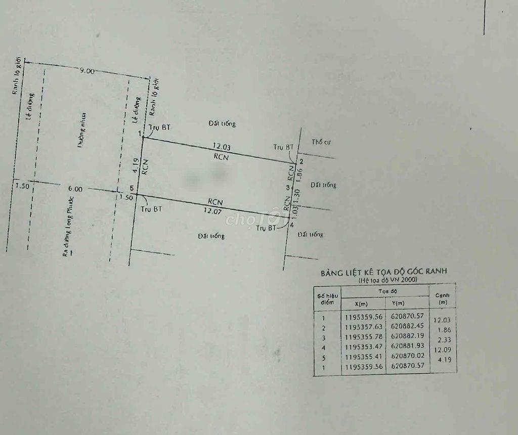 🔥 BÁN ĐẤT PHƯỜNG LONG PHƯỚC – THỔ CƯ – ĐƯỜNG 9M – 50M²