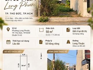 🏡 ĐẤT NỀN LONG PHƯỚC – TP. THỦ ĐỨC | 50M² | SỔ HỒNG RIÊNG