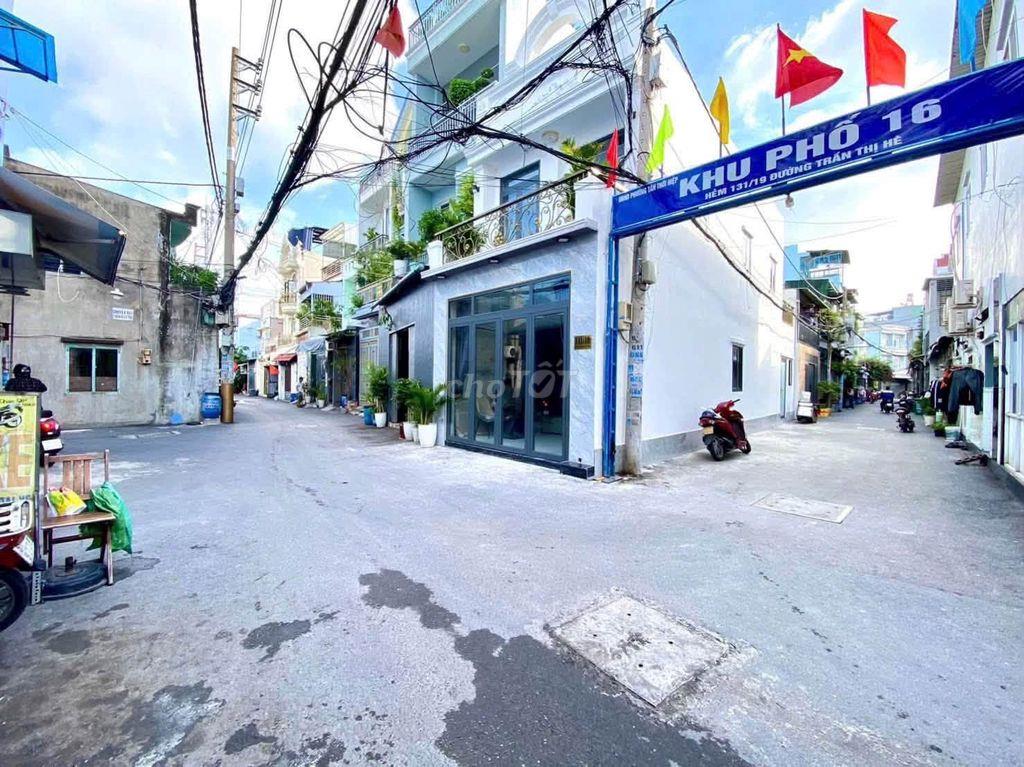 Nhà góc 2 mặt tiền hẻm thông 8m đường Trần Thị Hè P. Tân Thới Hiệp Q12