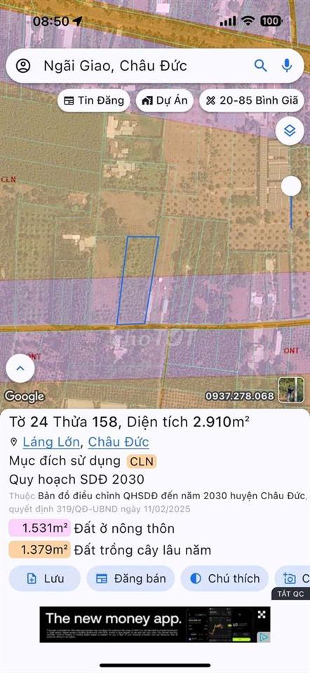 đất tphcm 1000m2 chỉ 1ty190