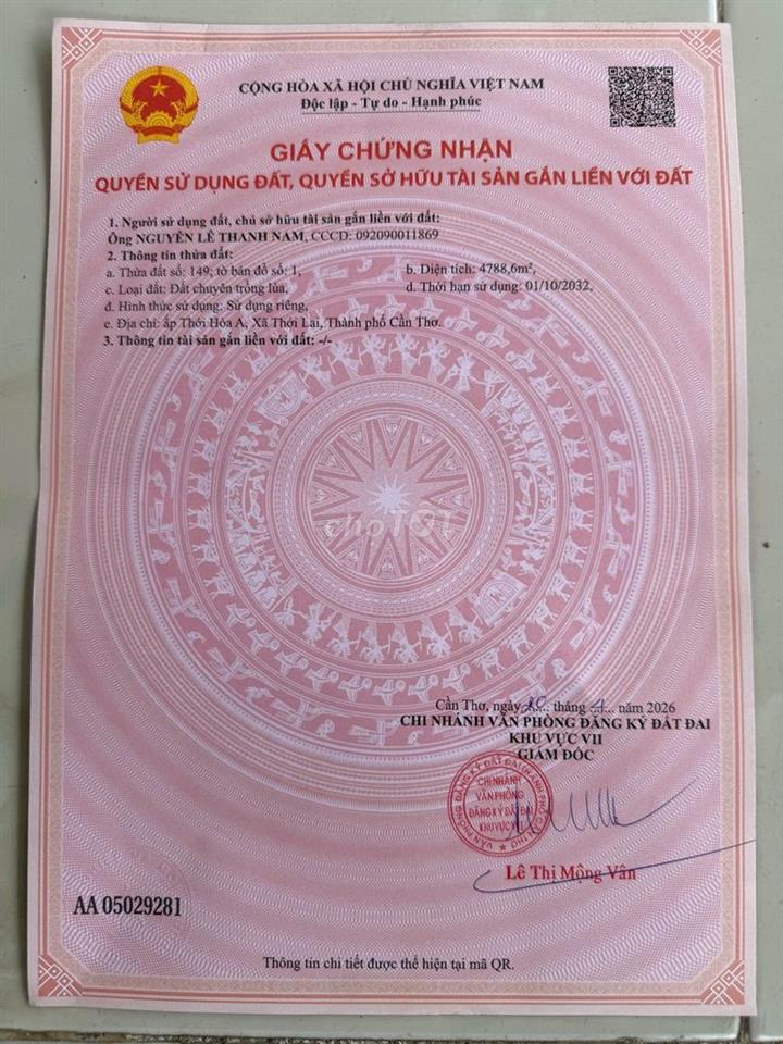 Cần bán gấp lô đất
