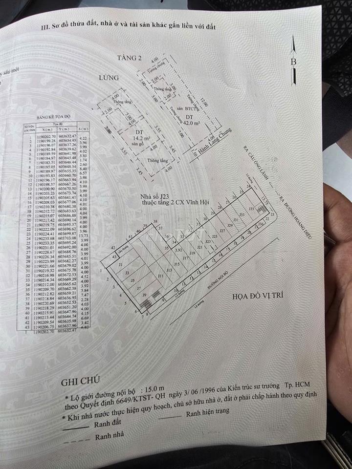 BÁN GẤP NHÀ TẦNG 1 CƯ XÁ VĨNH HỘI