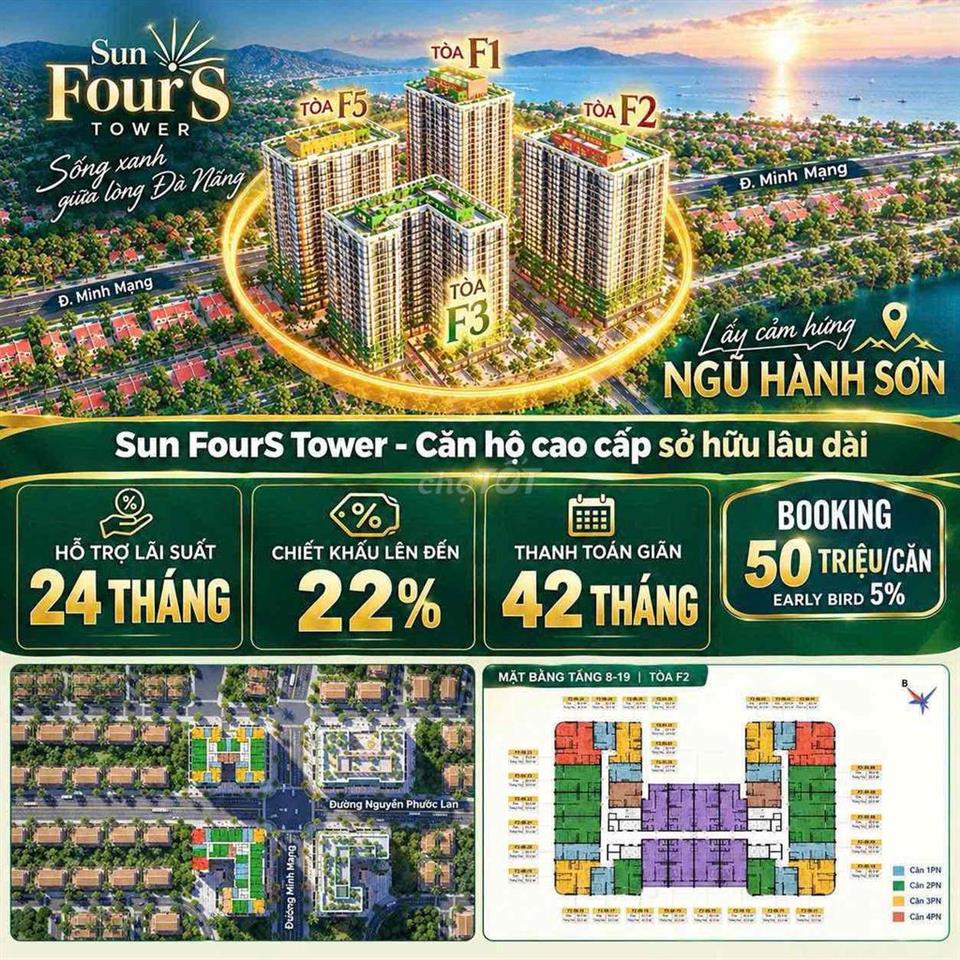 [Chiết Khấu Khủng 26.5%] Sun FourS, sở hữu căn hộ giá rẻ chỉ từ 1tỷ6.