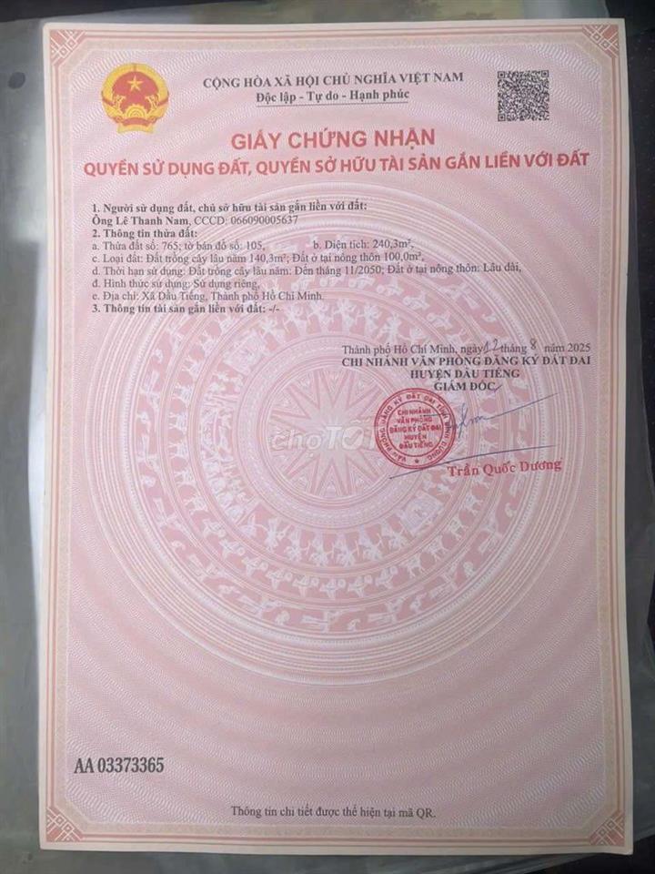 Bán đất Định An 88, Dầu Tiếng , Bình Dương