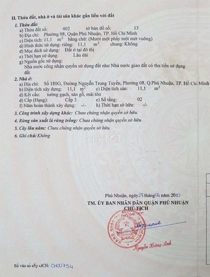 BÁN NHÀ NGUYỄN TRỌNG TUYỂN, PHƯỜNG 8, QUẬN PHÚ NHUẬN – VỊ TRÍ ĐẸP