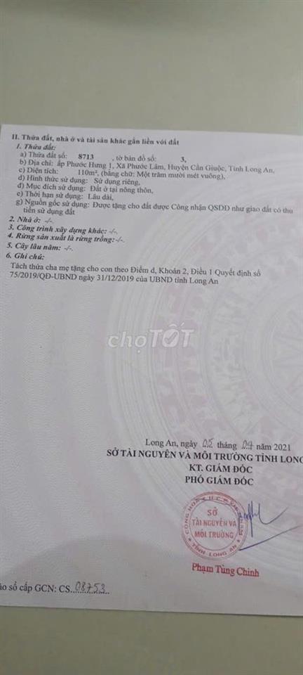 Bán đất nên thổ cư