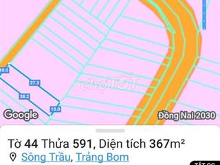 BÁN ĐẤT CHÍNH CHỦ 367M² KP1 TRẢNG BOM - SÁT KCN BÀU XÉO