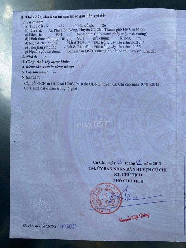 BÁN NHÀ MẶT TIỀN ĐƯỜNG CỦ CHI