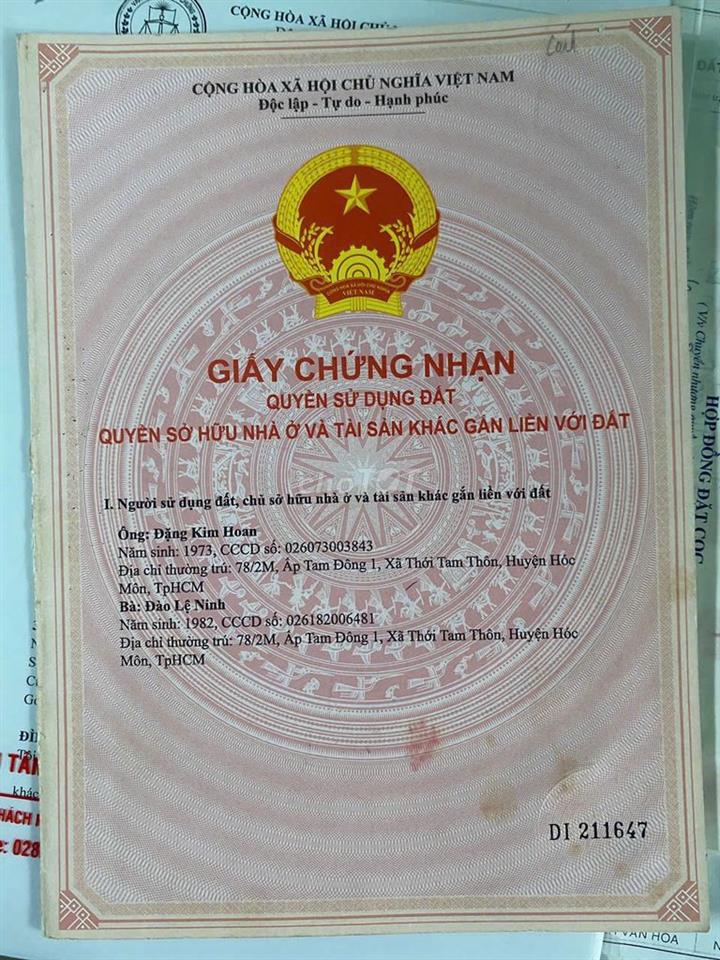 Cần bán đất thổ cư Kề cận Khu CN Đông Nam Củ Chi