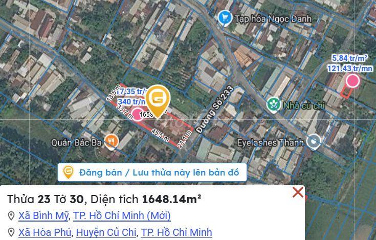 Cần bán đất thổ cư Kề cận Khu CN Đông Nam Củ Chi