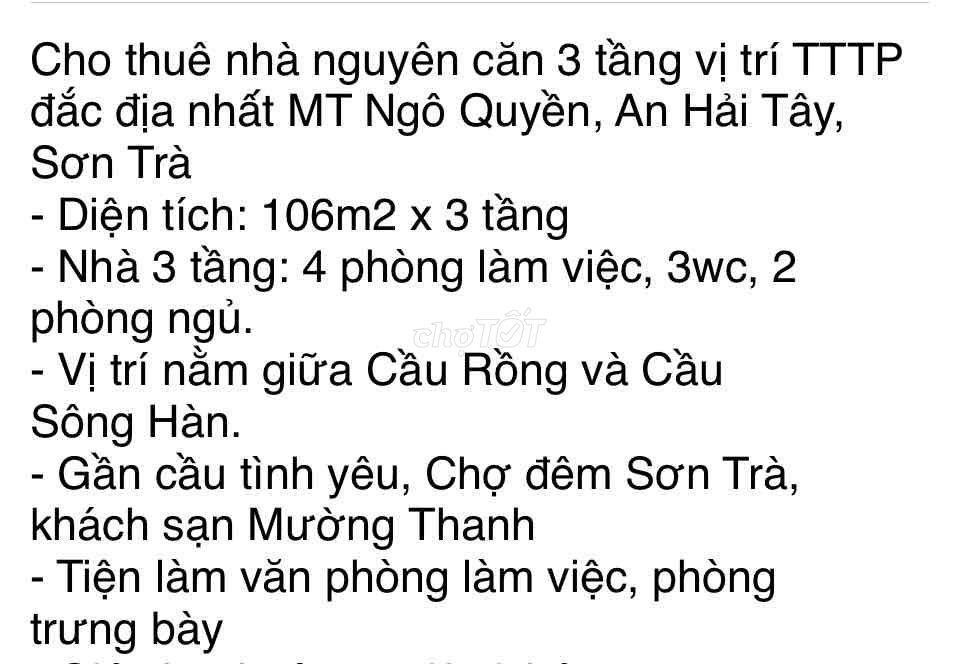 Nhà mặt tiền 986 Ngô Quyền, 100m2