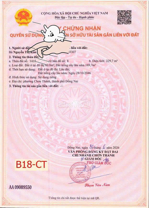 🔥 6xx 7xx TRIỆU – ĐẤT ODT SÁT KCN BECAMEX, TRUNG TÂM CHƠN THÀNH