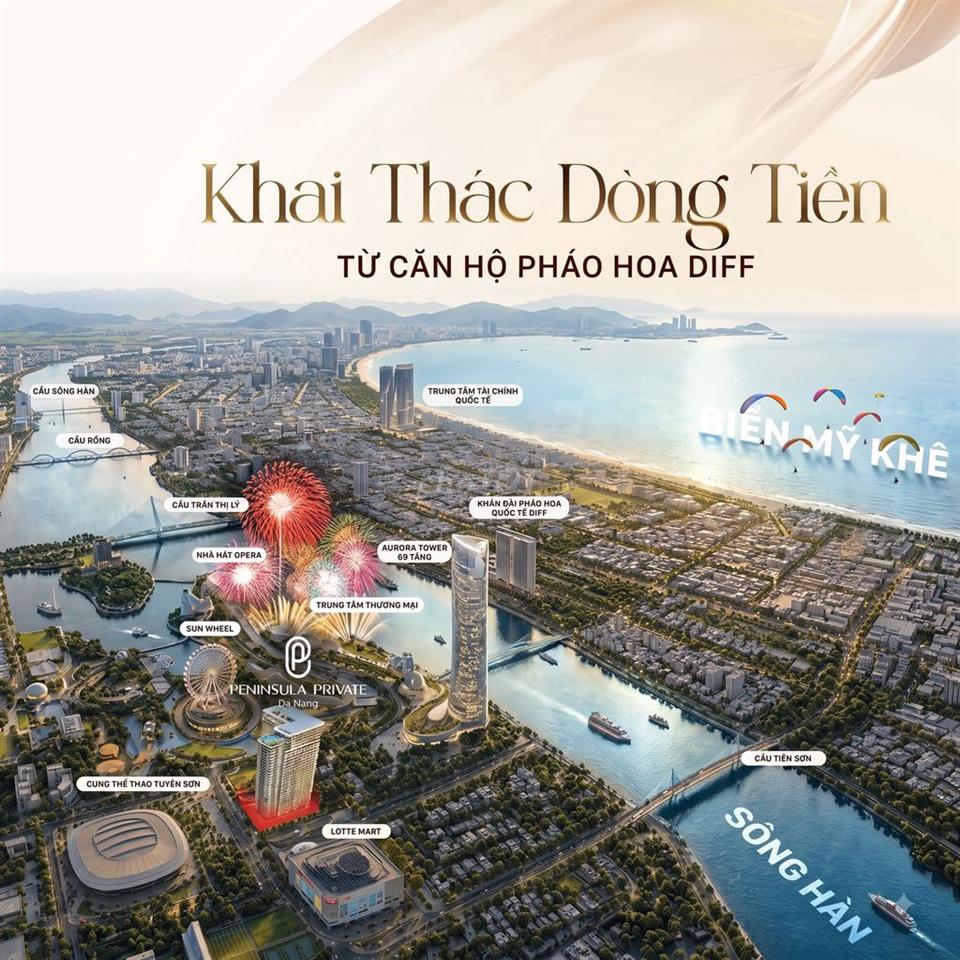 HÀNG HIẾM: Căn hộ 2PN ven biển Đà Nẵng, view pháo hoa "triệu đô"