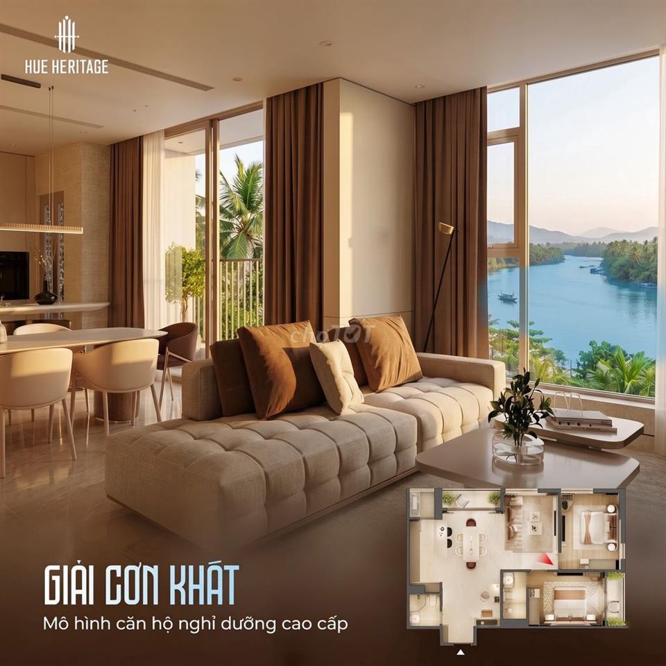 Bán căn 2PN ngay trung tâm TP Huế, view sông Hương