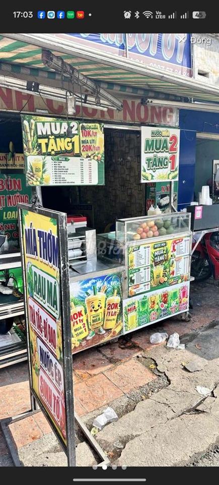 cho thuê lại MB đang kd nước mía từ 9h30-24h