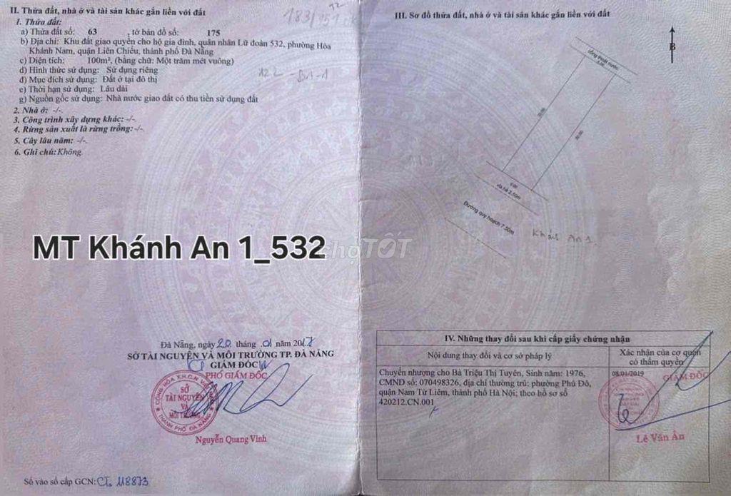bán mặt tiền khánh an 1 đường 7,5 m