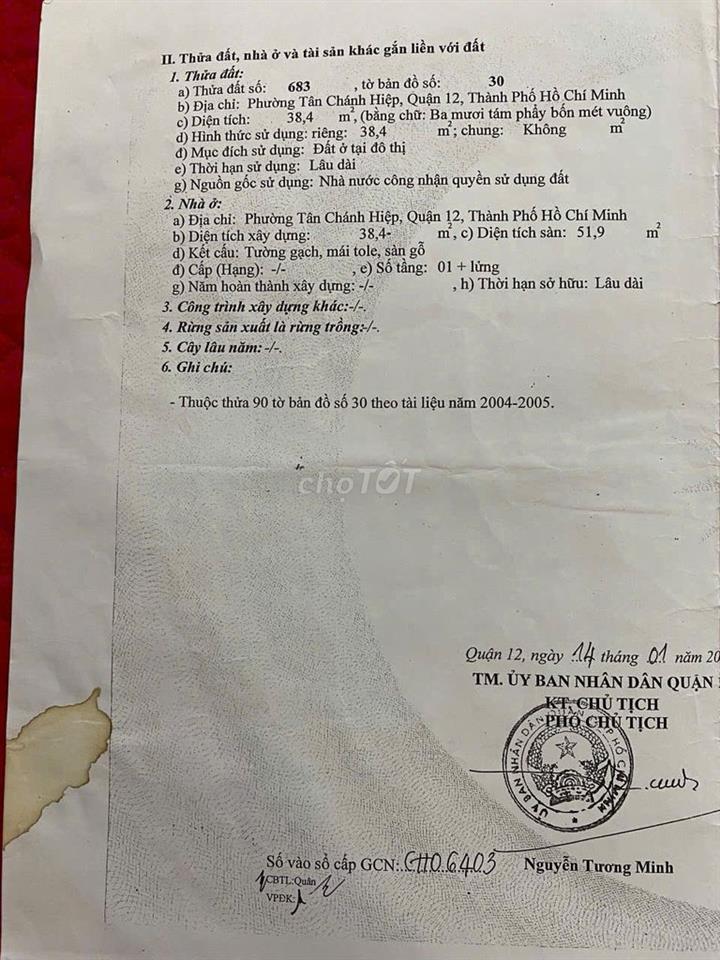 Bán nhà mặt tiền Dương Thị Mười, Quận 12