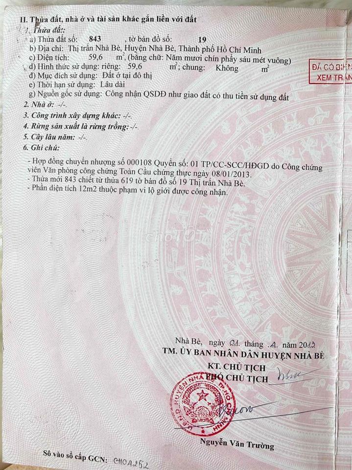 Bán Đất tặng Nhà