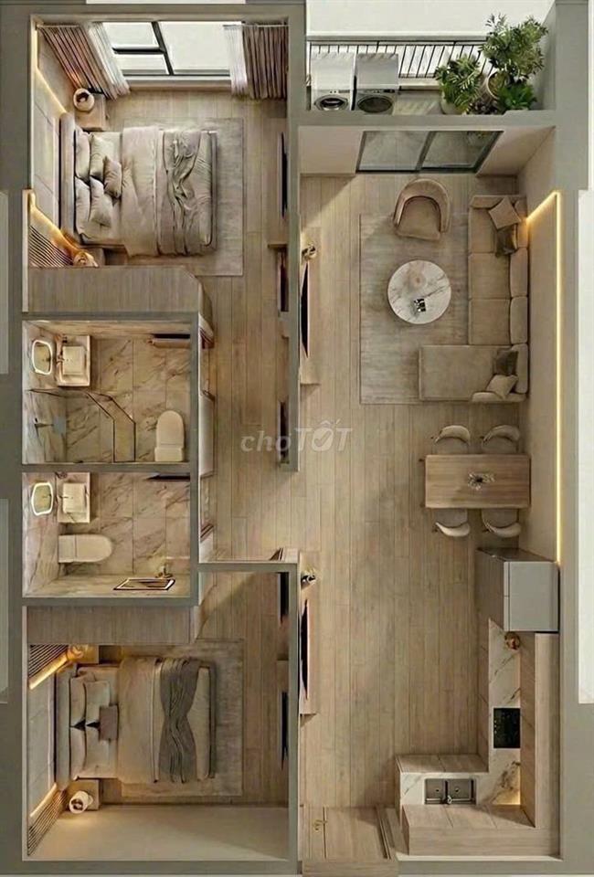 [CĂN HỘ 2PN 2WC 60 m² | THIÊN QUÂN MARINA PLAZA]