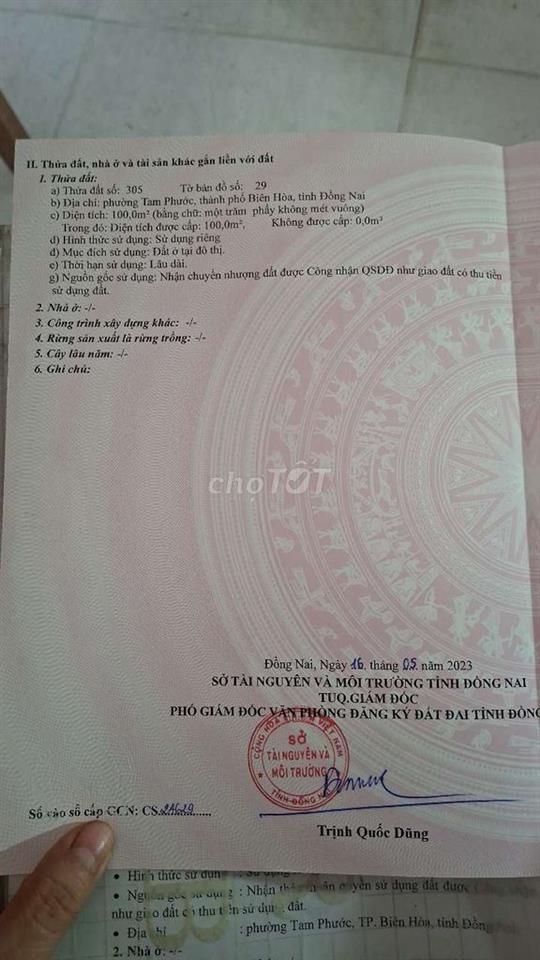 Bán Đất ngay chợ đêm Thiên Bình Tam phước