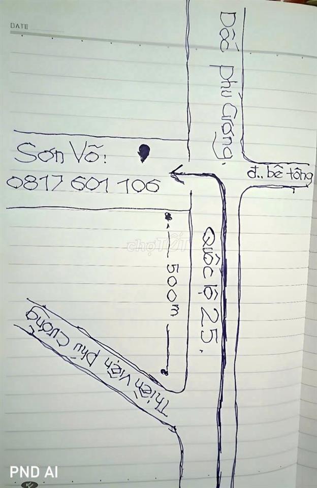Chính chủ bán 833m² mặt tiền QL25 Chư Sê, 200m² thổ cư - 880 triệu