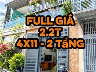 Chỉ 2.2T - 2 tầng - 4 x 11, Ngay Nguyễn Ảnh Thủ - Trung Chánh Hóc Môn.