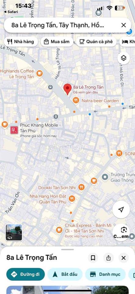 Mặt bằng 250m2 MT Lê Trọng Tấn, p.Tây Thạnh