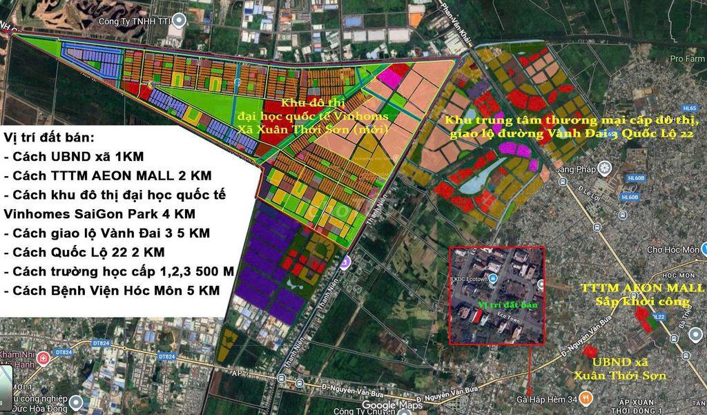 💥 BÁN GẤP LÔ ĐẤT 88.8M² ECO TOWN HÓC MÔN – GIÁ: 2.75 TỶ (THƯƠNG LƯỢNG)