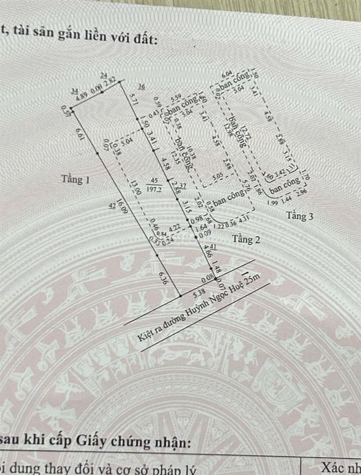Chính chủ bán 3 tầng 198 m2 55tr/1m2