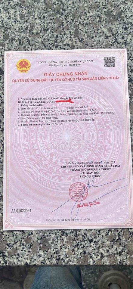 Cần bán gấp đất hẻm 100 amakhe bmt