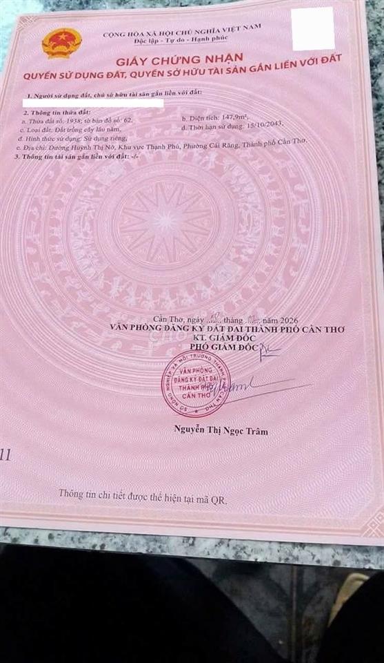 Bán đất CLN đường Huỳnh Thị Nỡ, Cái Răng