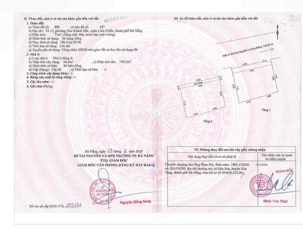 Bán nhà trung tâm Hoà Khánh Bắc