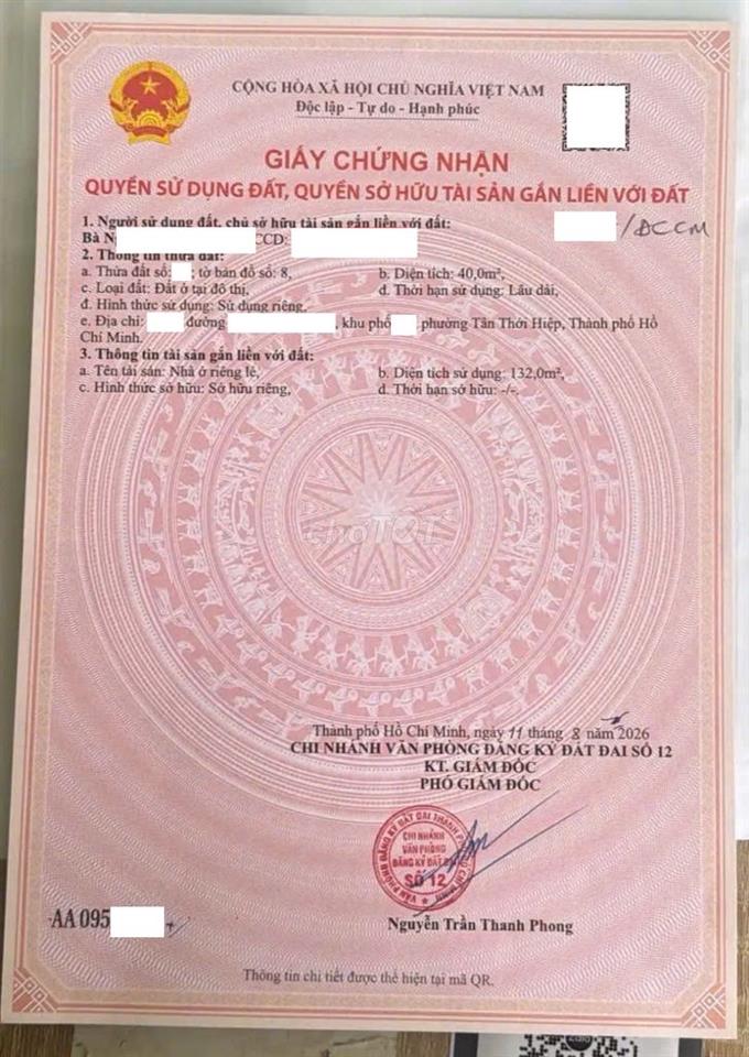 Nhà phố hẻm xe hơi Tân Thới Hiệp quận 12 5 tỉ
