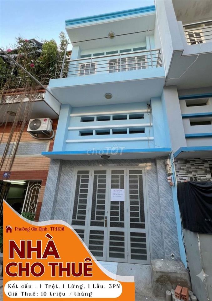 Cho thuê nhà nguyên căn Nguyễn Duy, P3 Bình Thạnh - 3PN, Mới Sơn Sửa